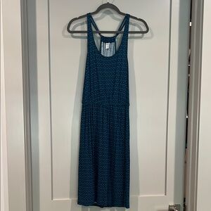 Blue Patterned Midi Dress